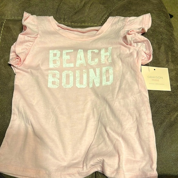 Beach Bound Tee size 4T with Ruffled Sleeves - Picture 1 of 1